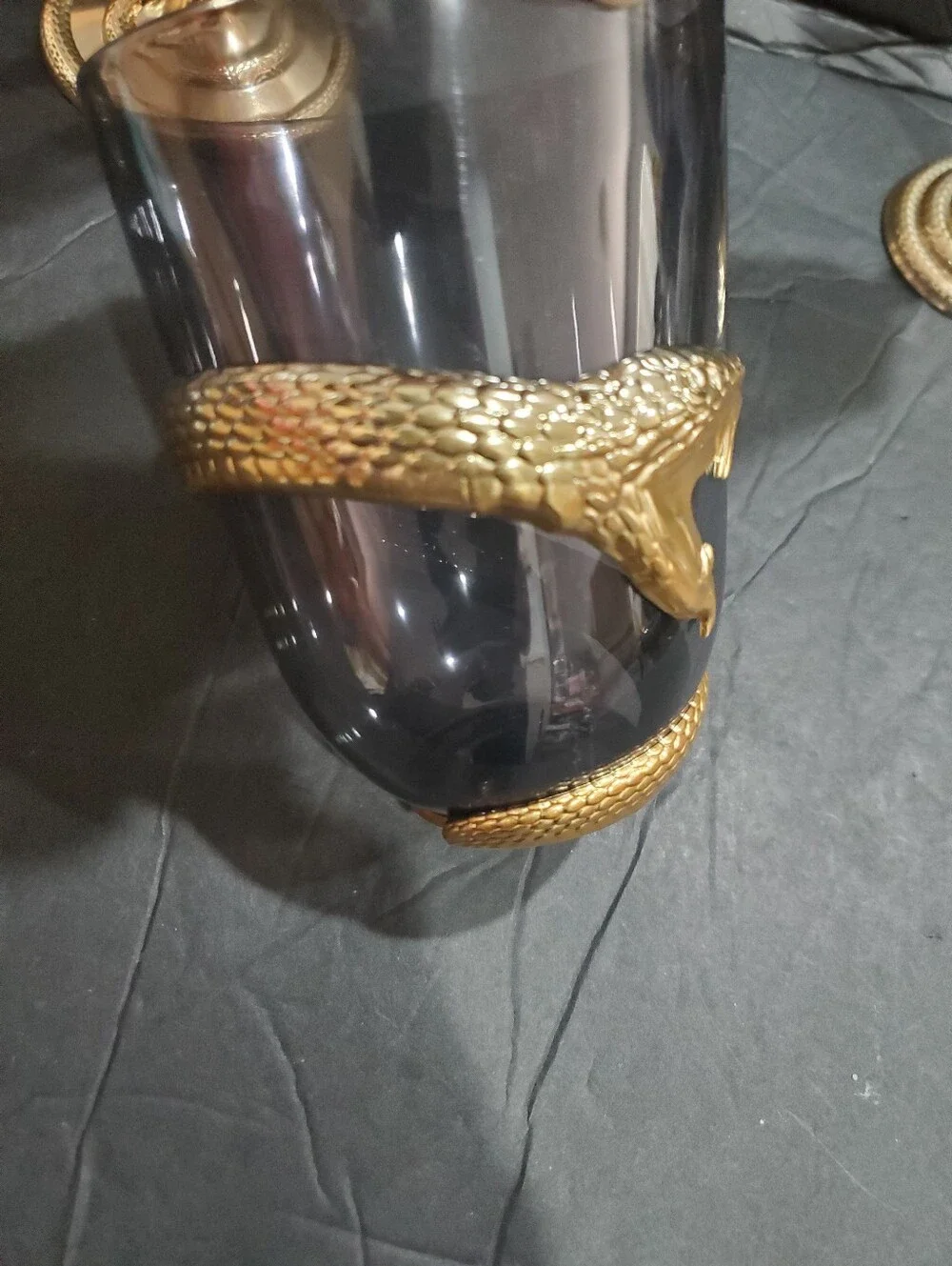 3piece gold painted coiled snake serpent acrylic cups drink set brand new